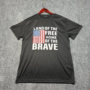 Land of the Free Home of the Brave Tee Shirt Mens Large Short Sleeve Crew Neck